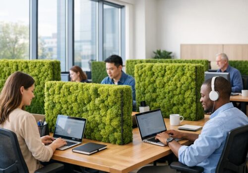 Wie grüne Trennwände im Büro die Produktivität steigern